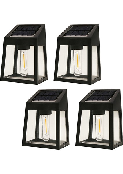 PM-14916 Pilli Solar Güneş Enerjili Gece Sensörlü Bahçe Aydınlatma Lambası (4lü Paket)