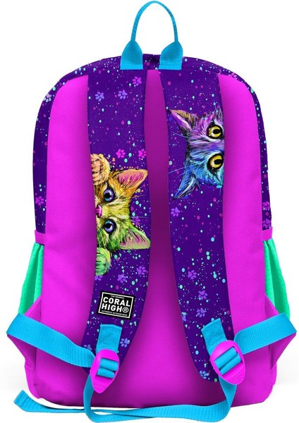 Kids Mor Pembe Kedi Desenli 3’lü Okul Çanta Seti SET0123732 indirimleri