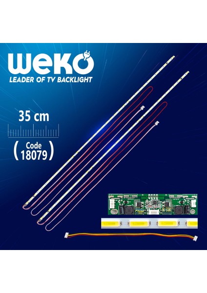 32 Universal E-Led 36 Ledli (7020) 350MM 360-450MA 36-39V Çift Led+Sürücü+Kablo Takım (WK-1366)