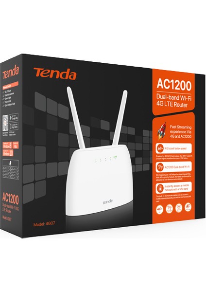 TENDA 4G07 AC1200 1200 MBPS DUAL BAND 4G LTE SİM KART GİRİŞLİ ROUTER