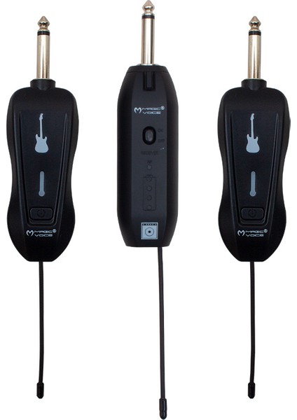 MV-19592 UHF GİTAR TİP KABLOSUZ MİKROFON ÜÇLÜ SET