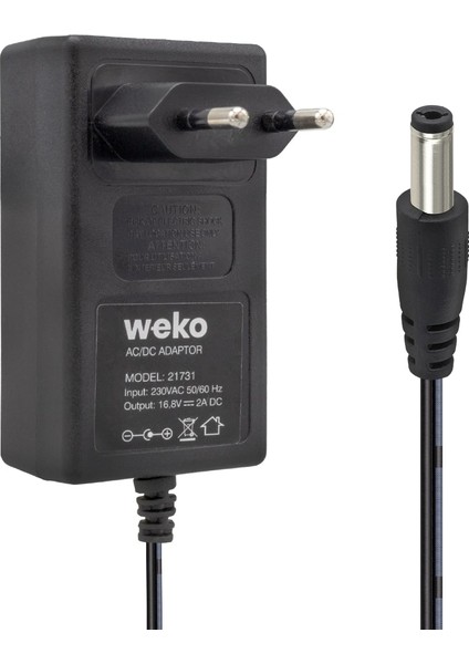 16.8 Volt - 2 Amper 5.5*2.5 Uçlu Kırmızı Yeşil Ledli Priz Tipi Şarj Adaptörü modelleri