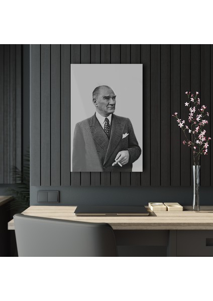 Atatürk Model 1 Cam Tablo Duvar Dekoru