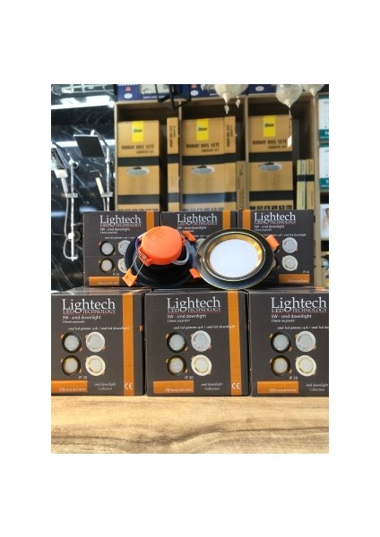Lightech 10 Adet Ece 5 Watt 3 Renk LED Spot Siyah Kasa 3 Modlu Beyaz-Günışığı-Sıcak Beyaz 3 ü 1 Arada