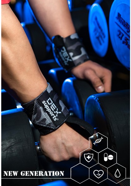 Dex Supports Wrist Wraps Kamuflaj Dark Tone  2’li Paket