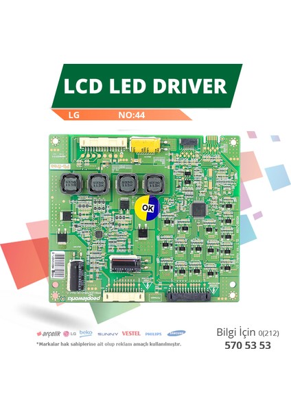 LCD LED DRIVER LG (6917L-0035A,PPW-LE47VB-O (A) REV1.0) (NO:44) fiyatları