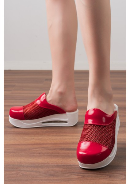 Tasarım Kırmızı Fileli Airmax Tam Ortopedik ve Anatomik Sabo Terlik fiyatları