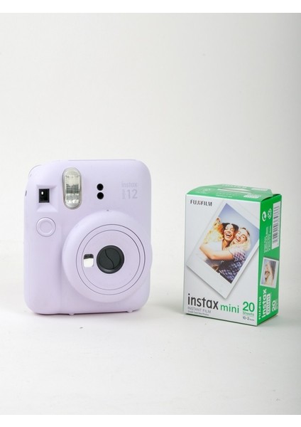 Instax Mini 12 Mor Fotoğraf Makinesi ve Albümlü Çantalı Hediye Seti 88