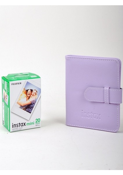 Instax Mini 12 Mor Fotoğraf Makinesi ve Albümlü Çantalı Hediye Seti 88