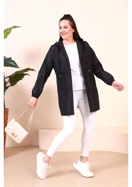 Kadin Büyük Beden Kısa Mevsimlik Trenckot modelleri