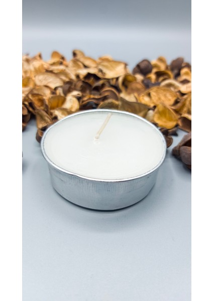 Tealight Mum Silver Boy Soya Parafinli 50 Adet Beyaz Dekoratif Büyük Boy Tealight Mum