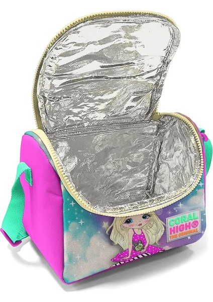 Kids Pembe Su Yeşili Unicornlu Kız Desenli Çekçekli 3’lü Okul Çanta Seti SET0123933