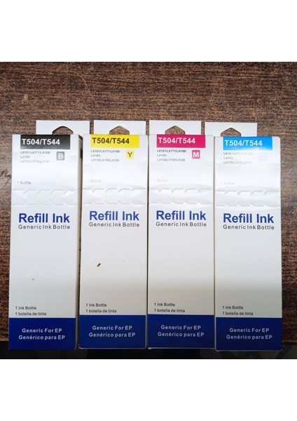 Epson 103 L3550 L3560 L5590 Uyumlu Refill Ink 1 Set 4 Renk Mürekkep