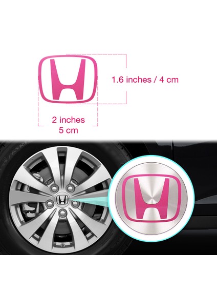 Honda Accord Civic Element Crv Crz Jdm Için Jant Logosu Sticker Set (Logo :2 Inch (5cm) / Jant Kapak Çapı: 2.25 Inch) (Açıklamayı Okuyunuz) fiyatları