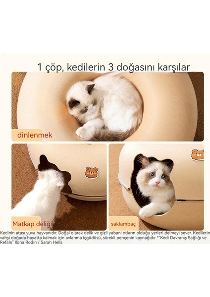 Keçe Tünel Yarı Kapalı Hideaway House Kedi Oyuncağı (Yurt Dışından)