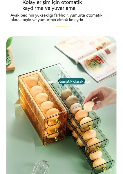 Buzdolabı Yan Kapısı Şeffaf Üç Katmanlı Çekmece Yumurta Kartonu (Yurt Dışından)