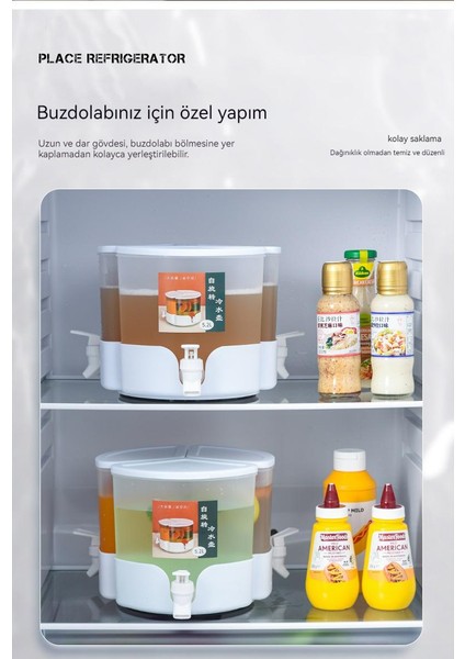 Musluklu Dönebilen Üç Bölmeli Soğuk Su Sürahisi Seti (Yurt Dışından) indirimleri