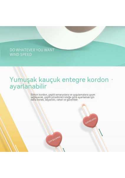 USB Şarj Edilebilir Taşınabilir Sessiz Asılı Boyunlu Küçük Fan (Yurt Dışından)