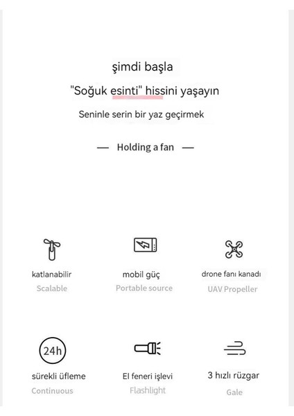 Büyük Rüzgar El Katlanır Taşınabilir Elektrikli Fan (Yurt Dışından) fırsatları