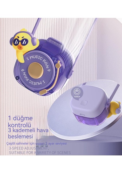 USB Şarj Edilebilir Mini Taşınabilir Kanatsız Asılı Boyun Fanı (Yurt Dışından)