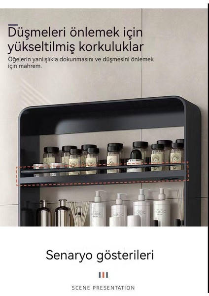 Duvara Monte Üç Katmanlı Banyo Delmeyen Yıkama Depolama Rafı (Yurt Dışından) indirimleri