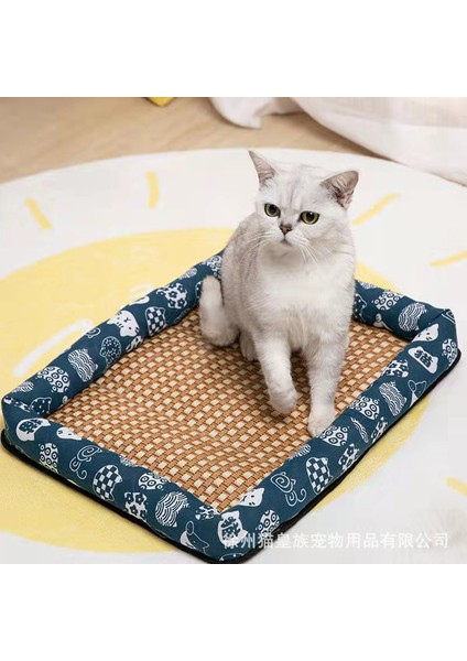 Kedi Yazlık Keten Soğutma Minderi Soğutma Matı (Yurt Dışından)