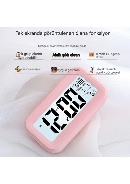 Işık Sensörlü Termometre ve Çalar Saatli Dijital Masa Saati (Yurt Dışından) fiyatları
