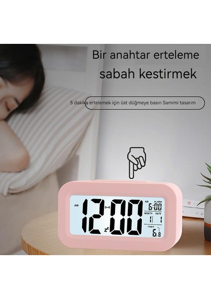 Işık Sensörlü Termometre ve Çalar Saatli Dijital Masa Saati (Yurt Dışından) fırsatları