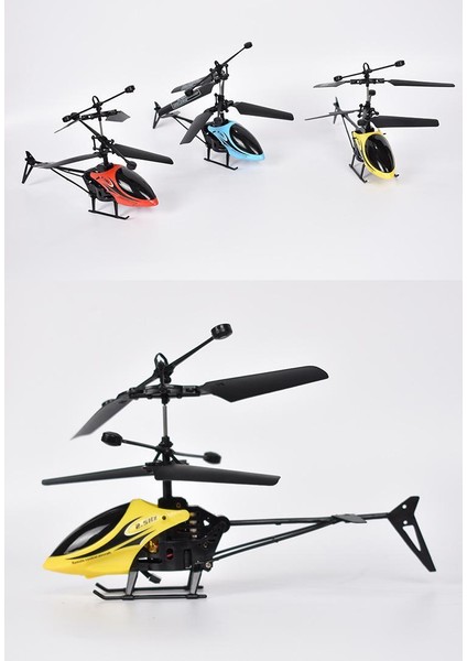 LED Aydınlatma Şarj Edilebilir Rc Rc Helikopter Uçak - Sarı (Yurt Dışından)