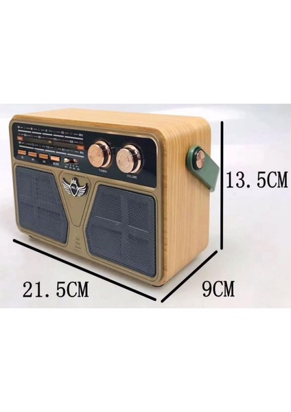 Coverzone Retro Radyo Taşınabilir Bluetooth Speaker ve Hoparlör Ahşap Kaplama Kumandalı Klasik Antika Tarzı Iç ve Dış Mekan Multiband USB Girişli Dekoratif Klasik Radyo CV-5070BT