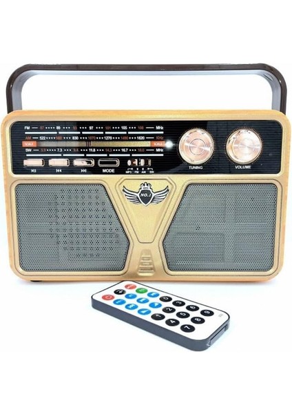 Coverzone Retro Radyo Taşınabilir Bluetooth Speaker ve Hoparlör Ahşap Kaplama Kumandalı Klasik Antika Tarzı Iç ve Dış Mekan Multiband USB Girişli Dekoratif Klasik Radyo CV-5070BT