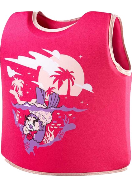 Printed Float Vest Iu Pink/purple Can Yeleği