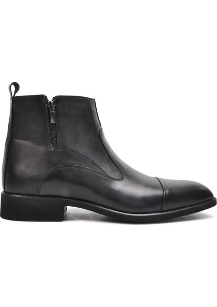 Siyah Hakiki Deri Fermuarlı Erkek Bot modelleri
