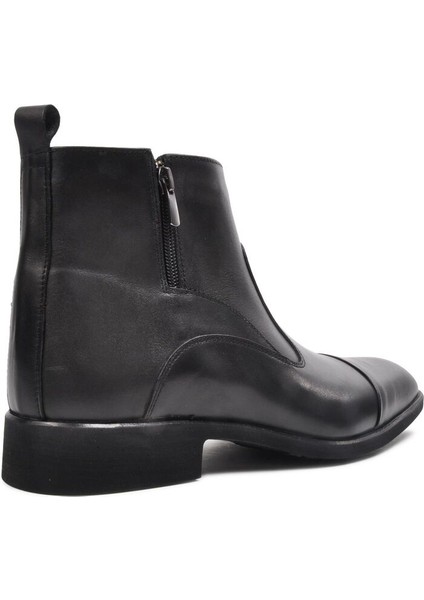 Siyah Hakiki Deri Fermuarlı Erkek Bot indirimleri