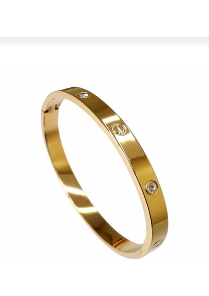 Elegan Store Taşlı Çelik Cartier Kelepçe Bileklik