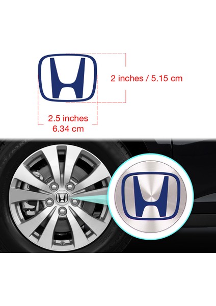 Honda S2000 Pilot Crz Oem Için Jant Logosu Sticker Set (Logo :2.5 Inch (6.34 Cm) / Jant Kapak Çapı: 3 Inch) (Açıklamayı Okuyunuz) fiyatları