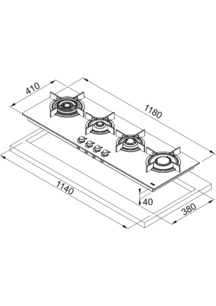 Fhcr 1204 3g Tc He Bk C  Black Glass Mythos Ankastre Ocak