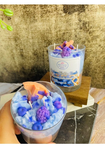 Mhyssa Natural Yabanmersinli Waffle Aromalı Mum/ Blueberry Waffle Scented Decorative Candle