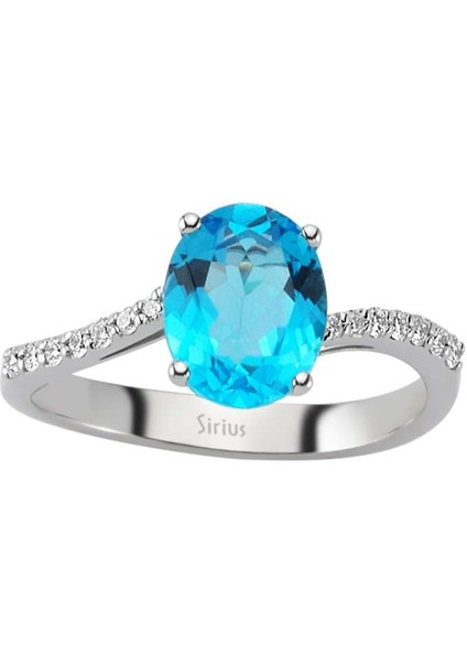 Pırlanta ve Oval Mavi Topaz Taşlı Yüzük 0417R0155 fiyatları