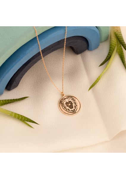 925 Ayar Aslan Sembol Gümüş Kolye