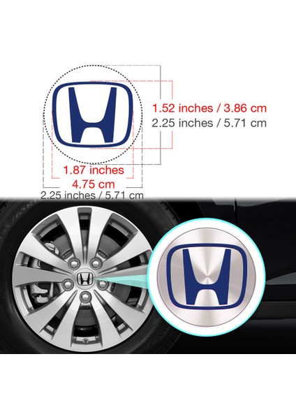 Honda Civic Accord Crv Vtec Si Için Jant Logosu Iç ve Dış Sticker Set (Jant Kapak Çapı: 2.25 Inch) (Açıklamayı Okuyunuz) fiyatları