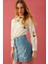 Önden Düğmeli Mini Denim Etek 4