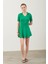 Polo Yaka Volanlı Yeşil Elbise 3