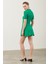 Polo Yaka Volanlı Yeşil Elbise 5