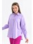 Lila Cep Detaylı Kadın Gömlek 5