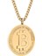 18 Ayar Altın Kaplama Bitcoin Ayarlanabilir Kolye 1