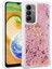 Galaxy A14 Kılıf Sıvılı Simli Pullu Yüzüklü Standlı Lüx Silikon 1