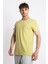 Erkek O-Yaka Cepli T-Shirt Bolsillo - Açık Haki 1