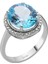 Pırlanta ve Oval Mavi Topaz Taşlı Yüzük 0417R0116 1