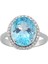 Pırlanta ve Oval Mavi Topaz Taşlı Yüzük 0417R0116 2